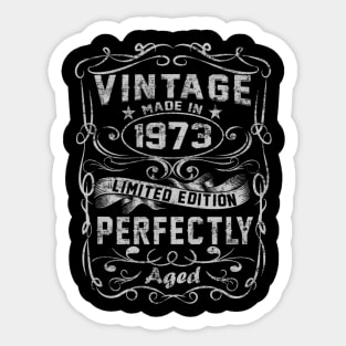 Vintage 1973 Perfectly 47th Birthday Gifts 47 Years Old Sticker